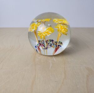 Paperweight With Muticolored Sprouting Flowers
